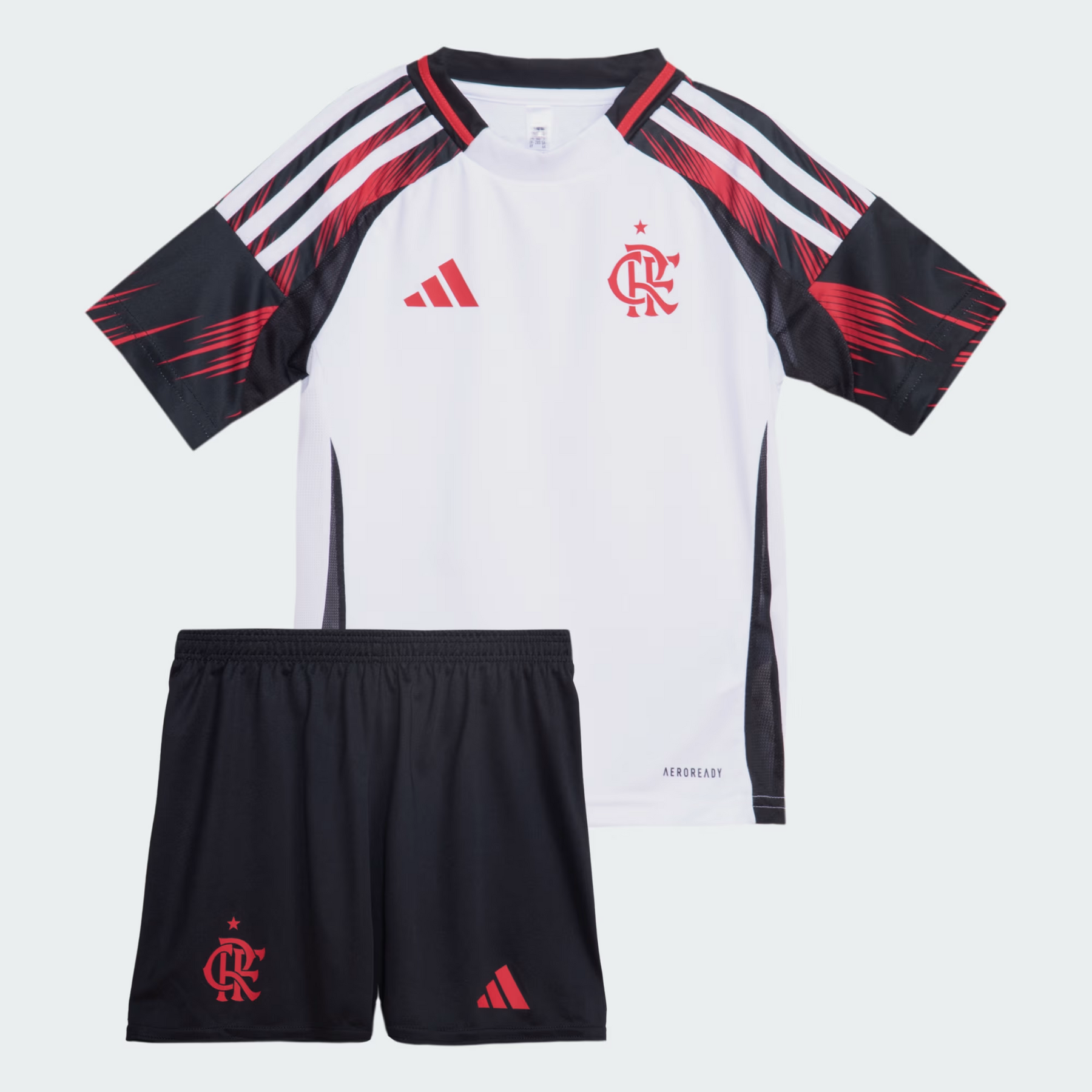 Kit Infantil Flamengo II 2025 s/n° Torcedor Adidas - Branco