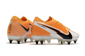 Chuteira Campo Nike Mercurial Vapor 13 Elite SG-PRO Anti Clog Branco e Laranja