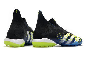 Chuteira Society Adidas Predator Freak + FG Black/Blue - Cano Alto