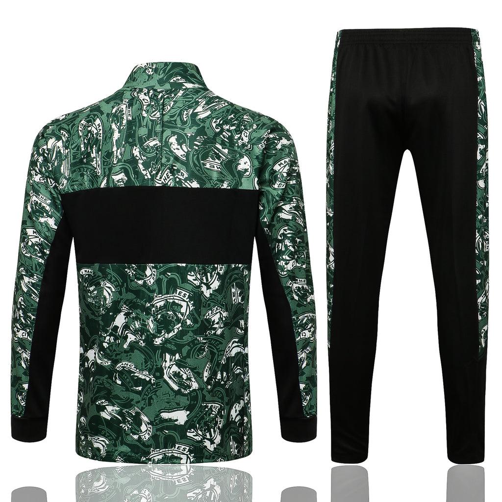 Conjunto Inverno Manchester City Preta e Verde Puma - Com Fecho