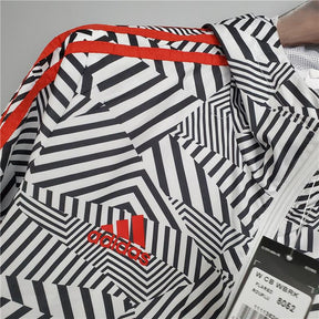 Corta-vento Manchester United Adidas - Branco e Preto